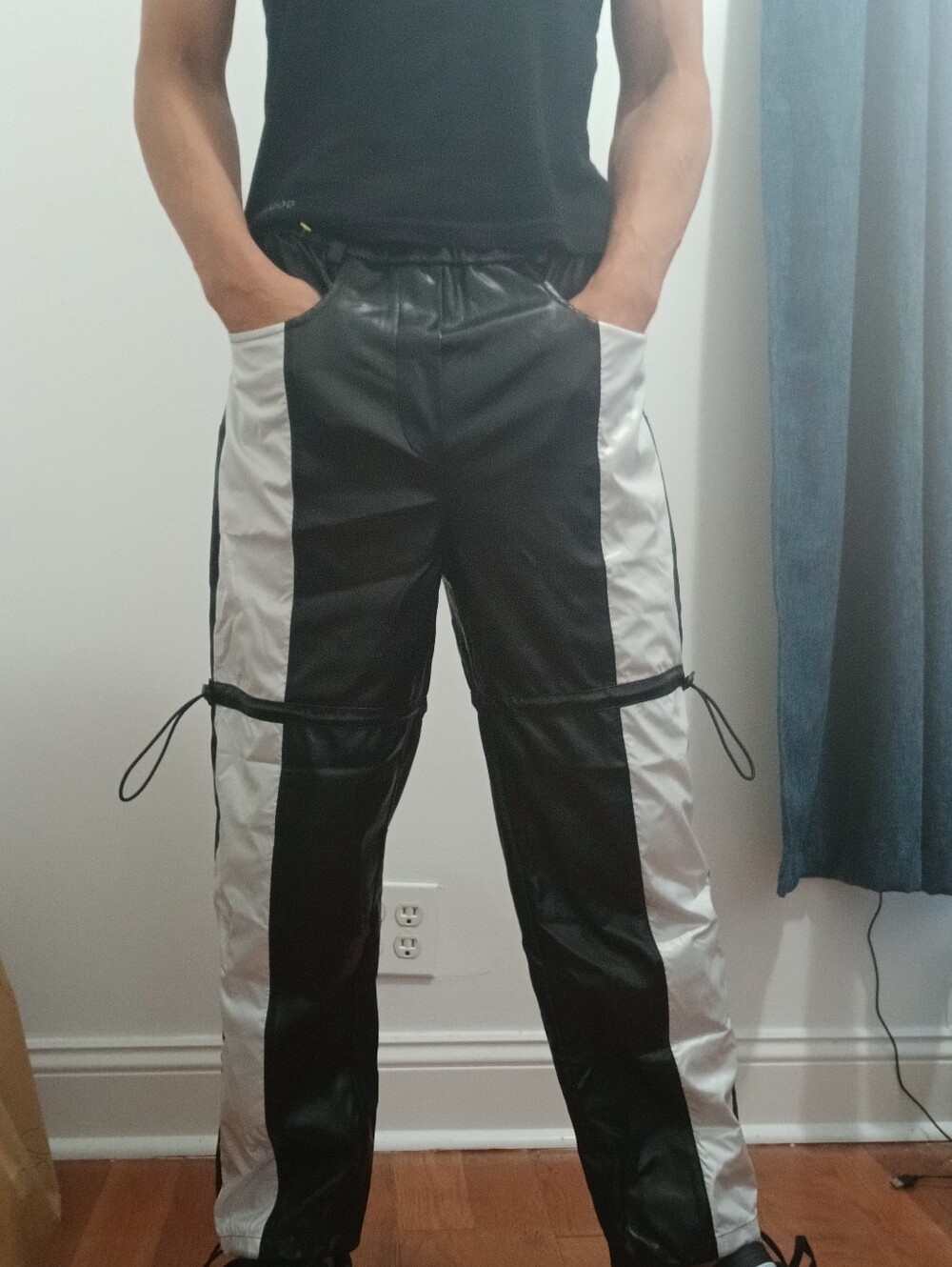 ORTTU Black and White Men's Track Joggers with Side Panels